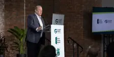 man at podium