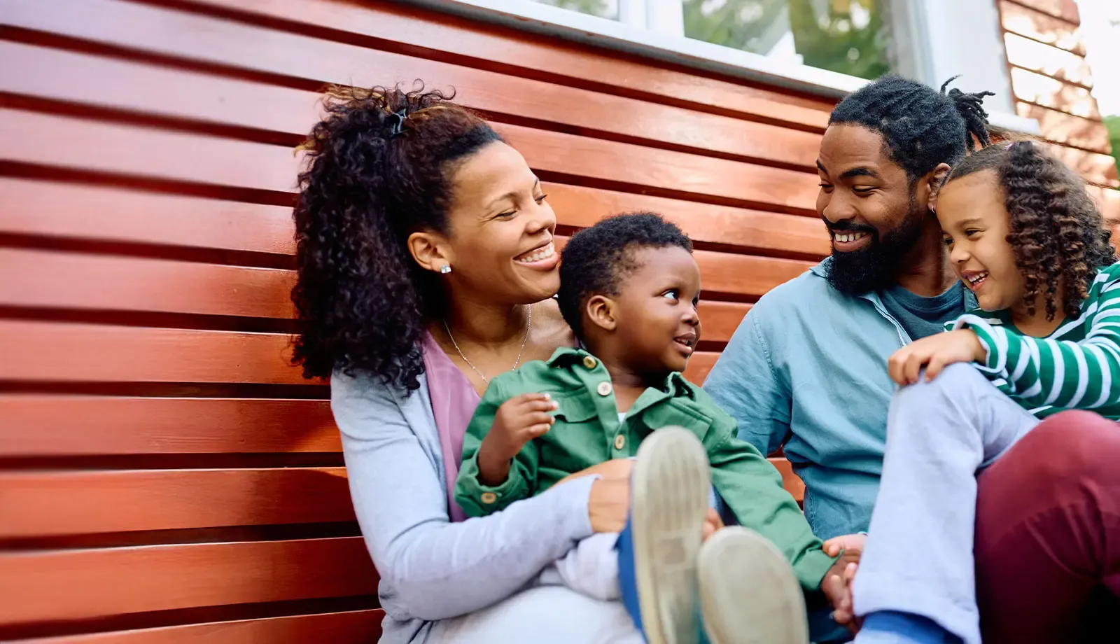 family sitting together