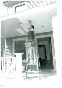 Renovation work on one of CHN’s first properties. From the CHN Archives.