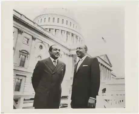 Carl and Louis in front of the U.S. Capitol.