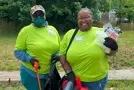 CHN staff doing yard work