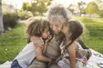 old woman and children