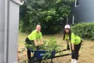 CHN staff doing yard work