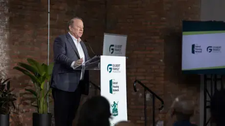 man at a podium